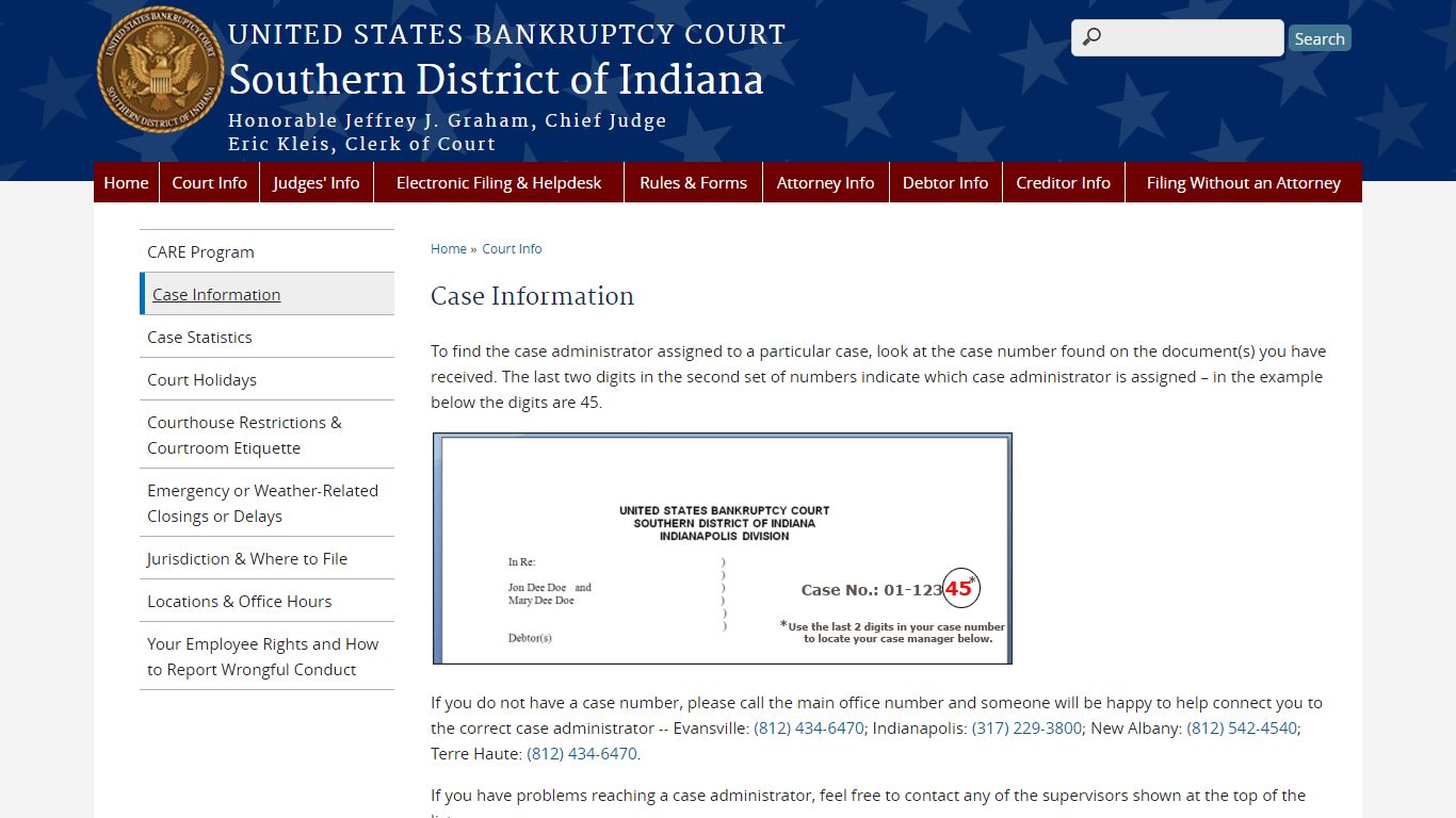 Case Information | Southern District of Indiana | United States ...